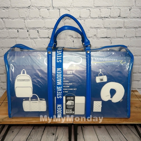 Steve Madden Clear Duffle Bag Set of 7 - Picture 5 of 10